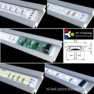 Recessed LED Aluminum Profile for Furniture Lighting